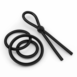 Crushious Daltons Silicone Ring Set Black - 4-Piece Adjustable Kit