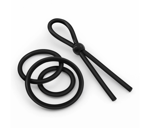 Crushious Daltons Silicone Ring Set Black - 4-Piece Adjustable Kit