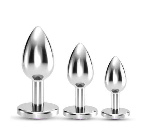 Crushious Bijou Pink Set - Trio of Metal Jewel Training Plugs, 3 Sizes