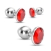 Crushious Bijou Anal Train Trio - 3-Piece Red Jewel Plug Set, Metal