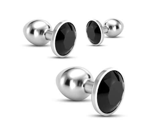Crushious Bijou Black Trio - Set of 3 Metal Intimate Jewels, Different Sizes