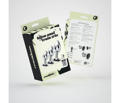 Crushious Bijou Black Trio - Set of 3 Metal Intimate Jewels, Different Sizes