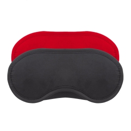 Crushious Satin Blindfolds Twin Pack Black/Red - Soft Elastic Design