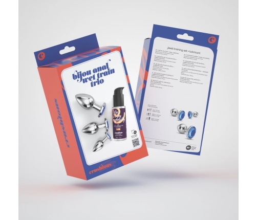 Crushious Bijou Trio Blue - Elegant Metal Plug Set with Jewel Accents, 3 Sizes