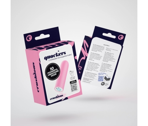 Quackers USB Rechargeable Vibrating Device Pink 10 Modes Waterproof 8.6cm