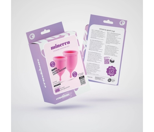 Minerva Menstrual Cups Set S & L Pink - Medical Silicone, Pouch Included