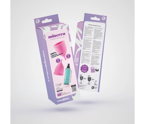 Minerva Menstrual Cups Set with Pouch & Cleaner S/L Pink - Medical Silicone