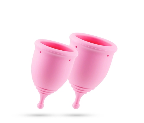 Minerva Menstrual Cups Set with Pouch & Cleaner S/L Pink - Medical Silicone