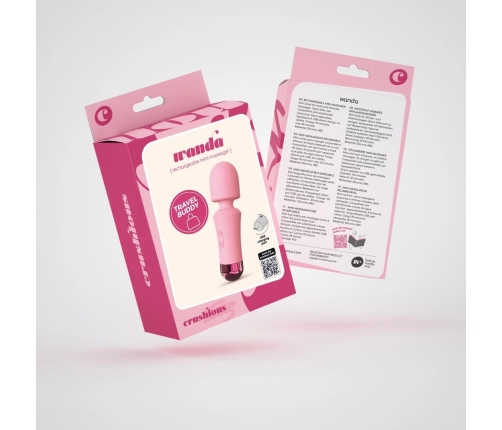 Crushious Wanda Mini Rechargeable Wand Massager Pink 12.5cm USB