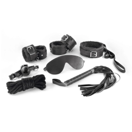 Dungeons and Maidens 8-Piece Sensory Bondage Set Black Adjustable