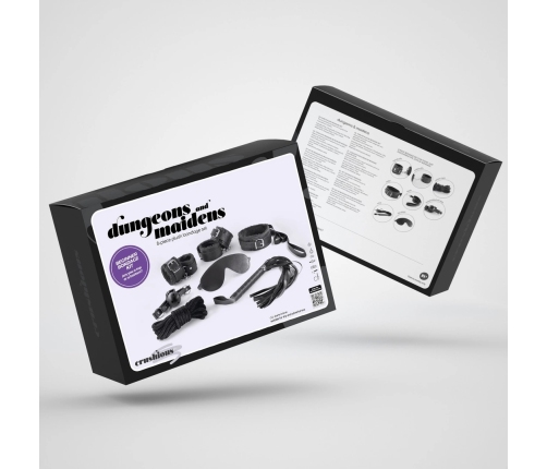 Dungeons and Maidens 8-Piece Sensory Bondage Set Black Adjustable