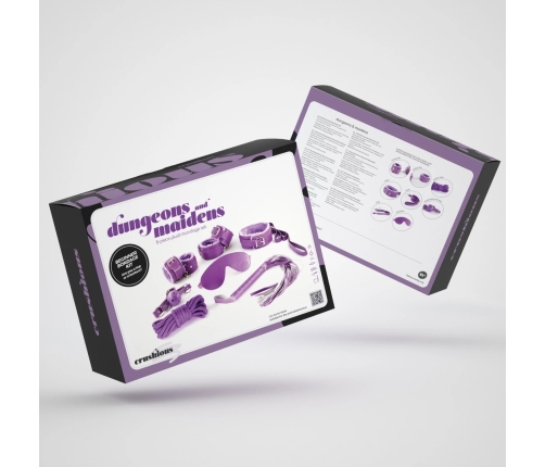 Dungeons & Maidens 8-Piece Restraint Set Purple Faux Leather & Plush