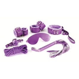 Dungeons & Maidens 8-Piece Restraint Set Purple Faux Leather & Plush