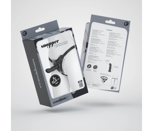 Crushious Snapper Adjustable Strap-on System Black 12.5cm Silicone