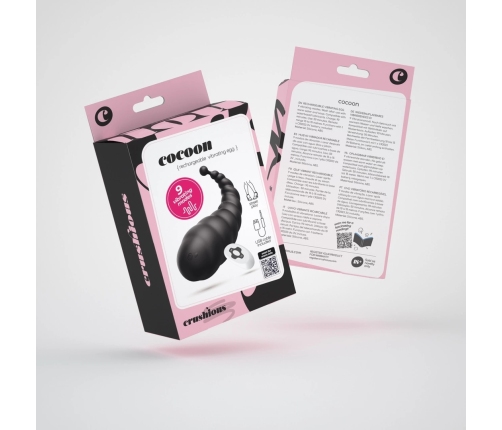 Crushious Cocoon Black - Wireless Rechargeable Vibrating System, 8.5cm