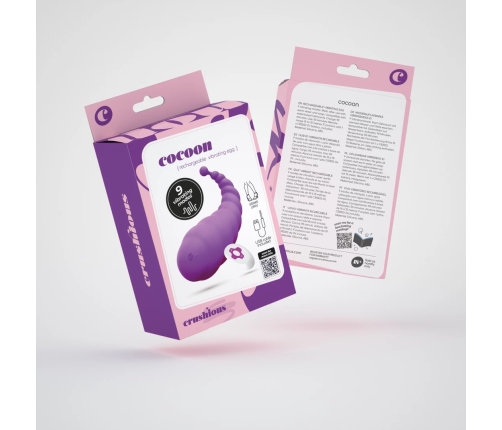 Crushious Cocoon Wireless Rechargeable Vibrating Egg Purple 9 Modes