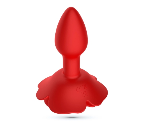 Crushious Giulietta Rotating Rose Plug Red 7.7cm with Remote Control