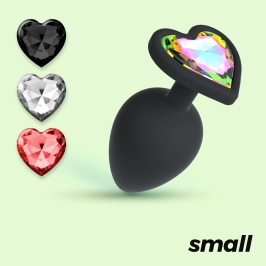 Crushious Cuore Intimate Plug Black Small with 4 Interchangeable Jewels