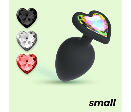 Crushious Cuore Intimate Plug Black Small with 4 Interchangeable Jewels