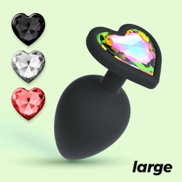 Crushious Cuore Black Intimate Plug Large with 4 Changeable Jewels