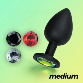 Crushious Camileo Black Medium Plug - Silicone with 4 Interchangeable Jewels