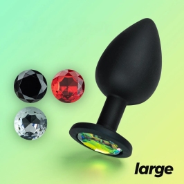 Crushious Camileo Large Intimate Plug with 4 Interchangeable Jewels Black