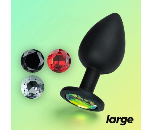 Crushious Camileo Large Intimate Plug with 4 Interchangeable Jewels Black