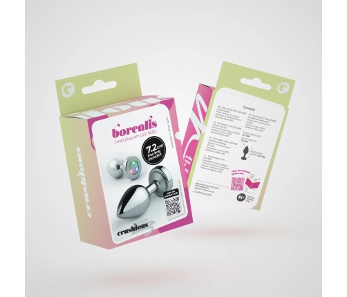 Crushious Borealis Metal Plug Small Silver RGB LED Light System 7.2cm