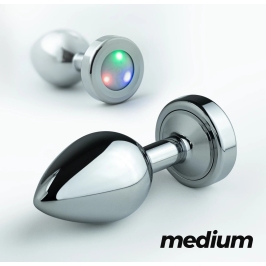Crushious Borealis Medium Metal Plug RGB LED Silver 8.5cm Ergonomic Design