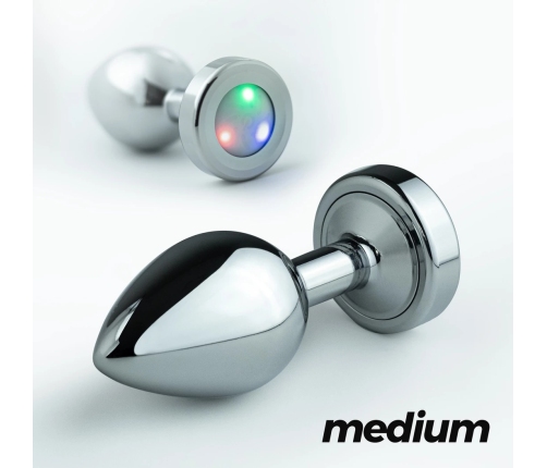 Crushious Borealis Medium Metal Plug RGB LED Silver 8.5cm Ergonomic Design