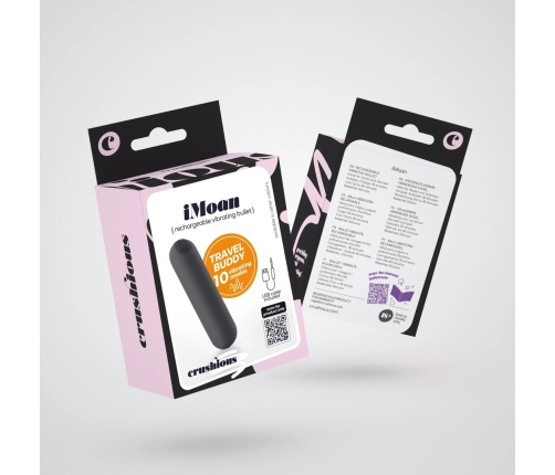 Crushious iMoan Rechargeable Mini Vibrating Bullet - Black, 10 Modes