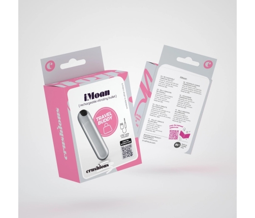 Crushious iMoan Rechargeable Vibrating Bullet Silver 10 Modes Compact