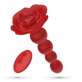 Crushious Rosaline Rotating Rose Plug Red - Remote Control, 19 cm