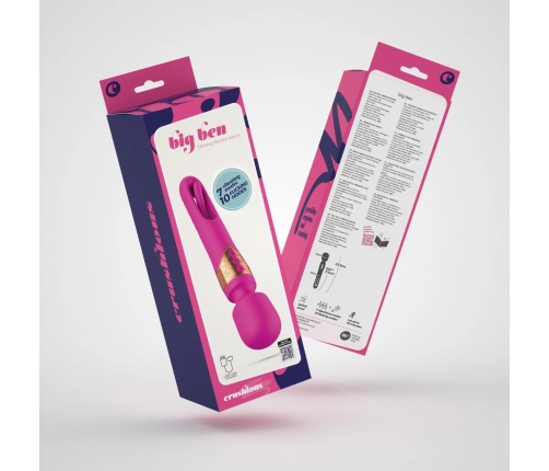 Crushious Big Ben Dual Wand Pink - Versatile Silicone Massager 25.9 cm