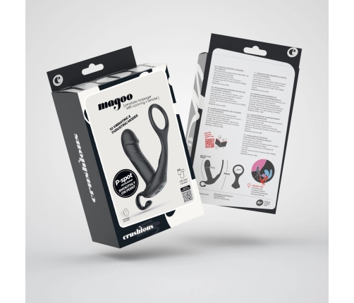 Crushious Magoo Black - Vibrating Thrusting Intimate System with Ring & Remote
