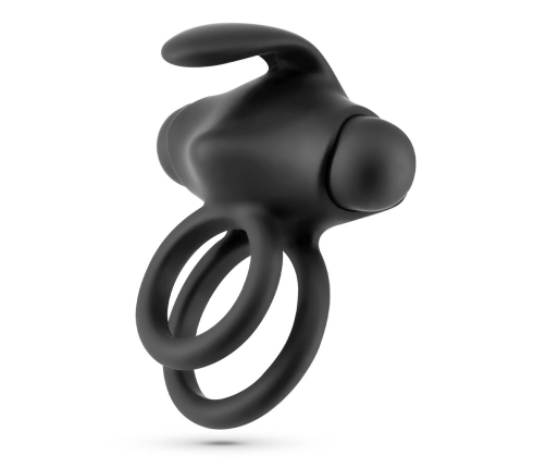 Crushious Thumper Double Vibrating Ring with Remote - Black, Silicone, 8.5 cm