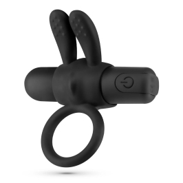 Crushious Wonka Black Ring with Rechargeable Vibrating Bullet 7.5 cm