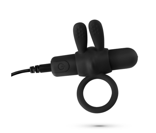 Crushious Wonka Black Ring with Rechargeable Vibrating Bullet 7.5 cm