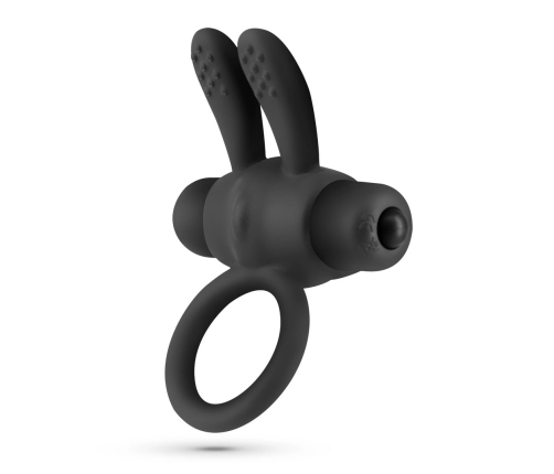 Crushious Pluto Silicone Ring with Vibrating Bullet Black 7.6cm