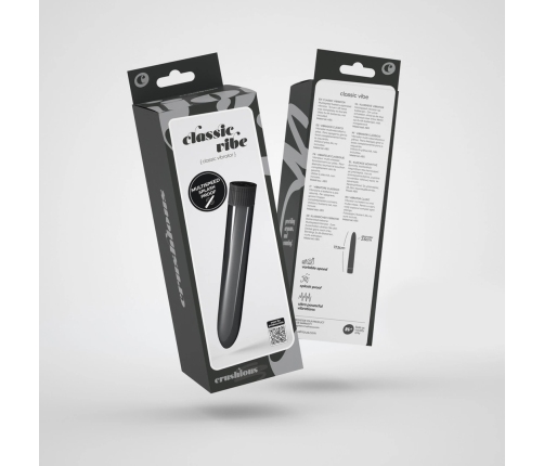 Crushious Classic Vibe Intimate Device Black 17.5cm Slim Design