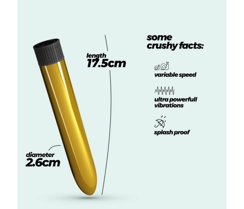 Crushious Classic Vibe Gold - Metallic Personal Wellness Device 17.5 cm