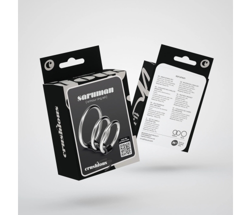 Crushious Saruman Metal Ring Set Silver - 3-Piece, Adjustable Sizes