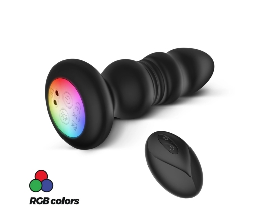 Crushious Australis Black Intimate Plug with RGB LED & Remote, 12 cm