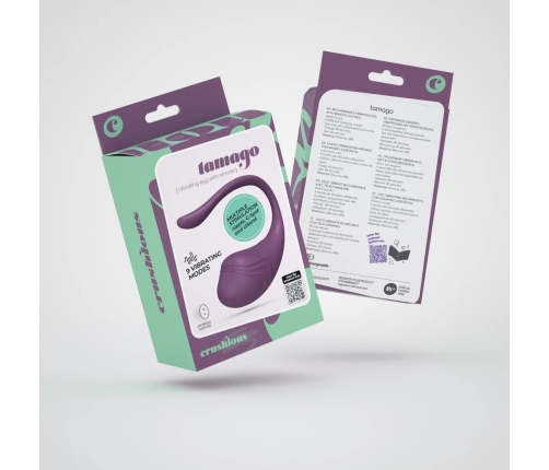 Crushious Tamago Wireless Vibrating Egg Purple - USB Rechargeable, 9 Modes