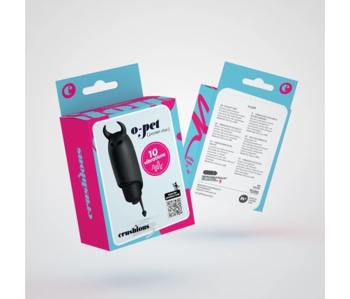 Crushious O-Pet Devil Vibrating Bullet Black 10 Modes Compact Design