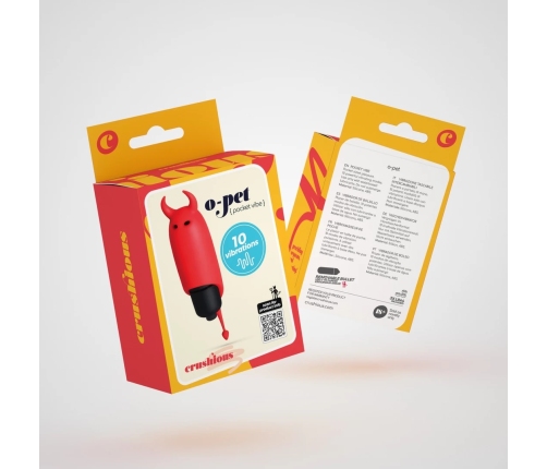 Crushious O-Pet Devil Vibrating Bullet Red 10 Modes Compact Design
