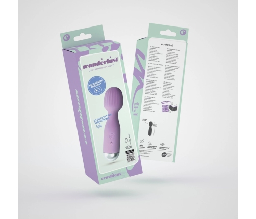 Crushious Wanderlust Mini Wand Massager Lilac - Compact Silicone, 10 Modes