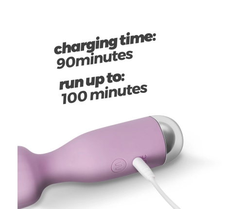 Crushious Wanderlust Mini Wand Massager Lilac - Compact Silicone, 10 Modes