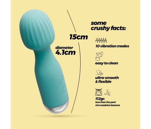 Crushious Wanderlust Mini Wand Massager Mint Green Compact 15cm