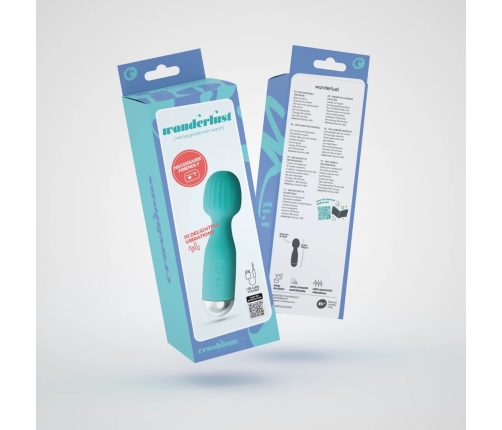 Crushious Wanderlust Mini Wand Massager Mint Green Compact 15cm
